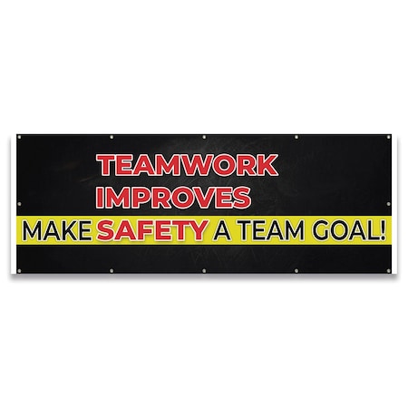 Signmission Teamwork Improves Make Team Goal! Banner Concession Stand Food Truck, 120" H, B-120-30165 B-120-30165